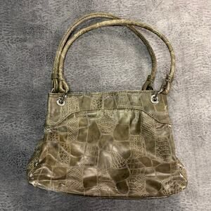 Olive Croc Vintage Shoulder Bag